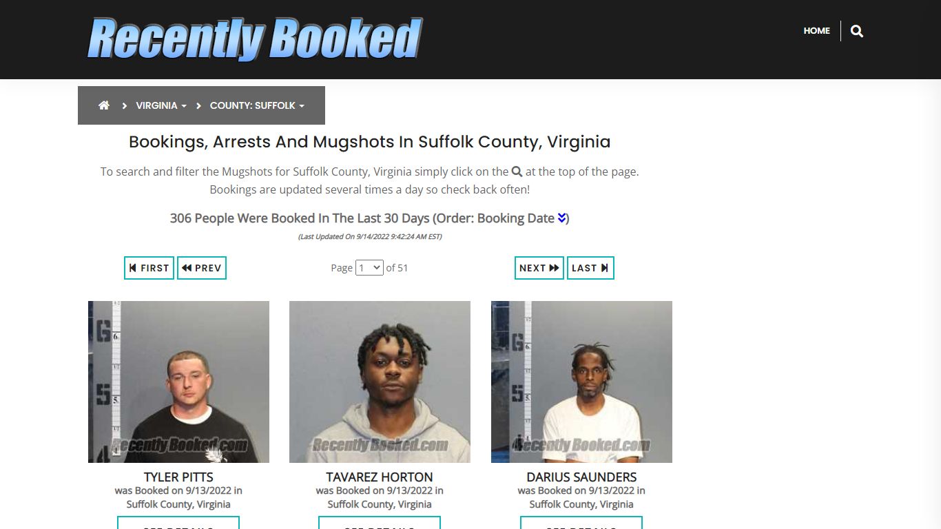 Recent bookings, Arrests, Mugshots in Suffolk County, Virginia